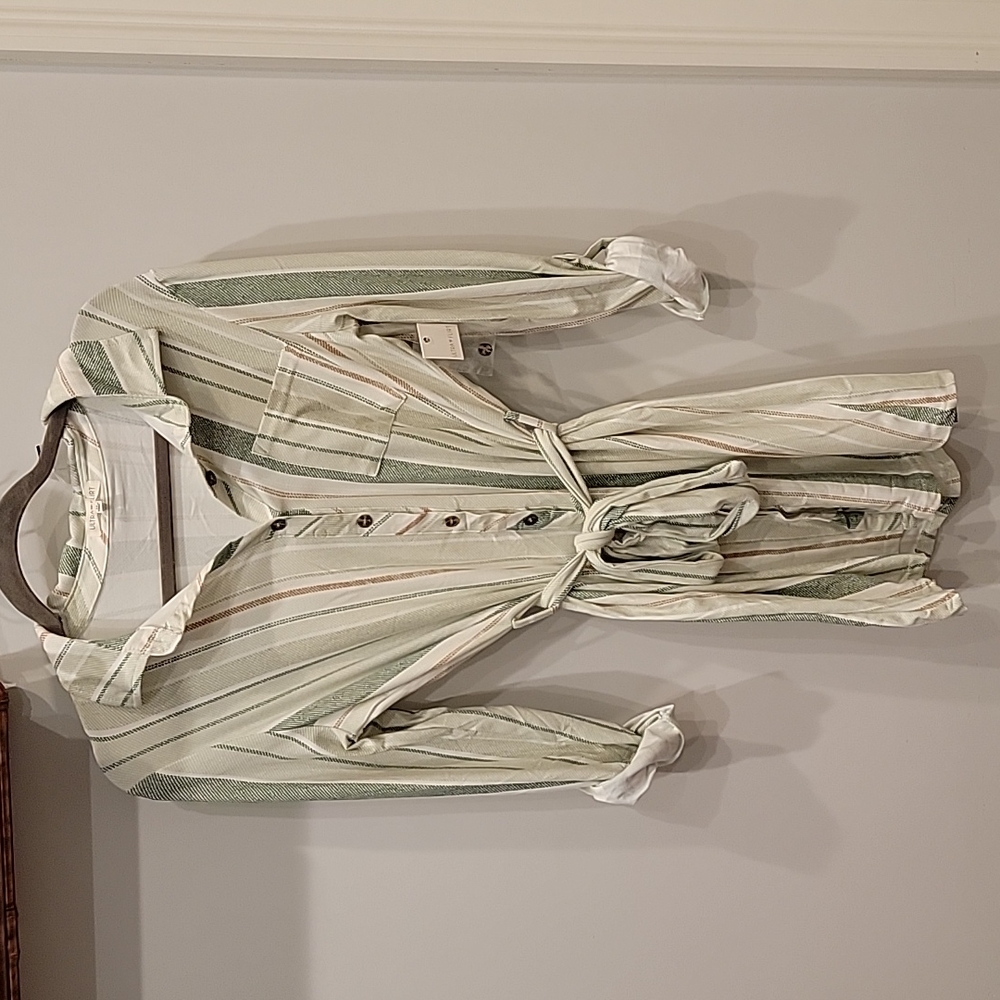 ULTRA FLIRT GREEN STRIPE DRESS